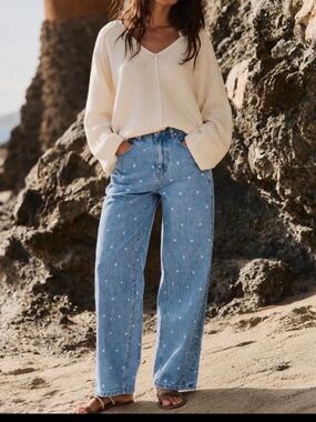 AARON + AMBER POLKA DOT BARREL DENIM  BRAND NEW MULTIPLE SIZES
